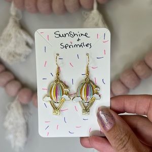 💗☁️ Hot air balloon handmade earrings summer novelty